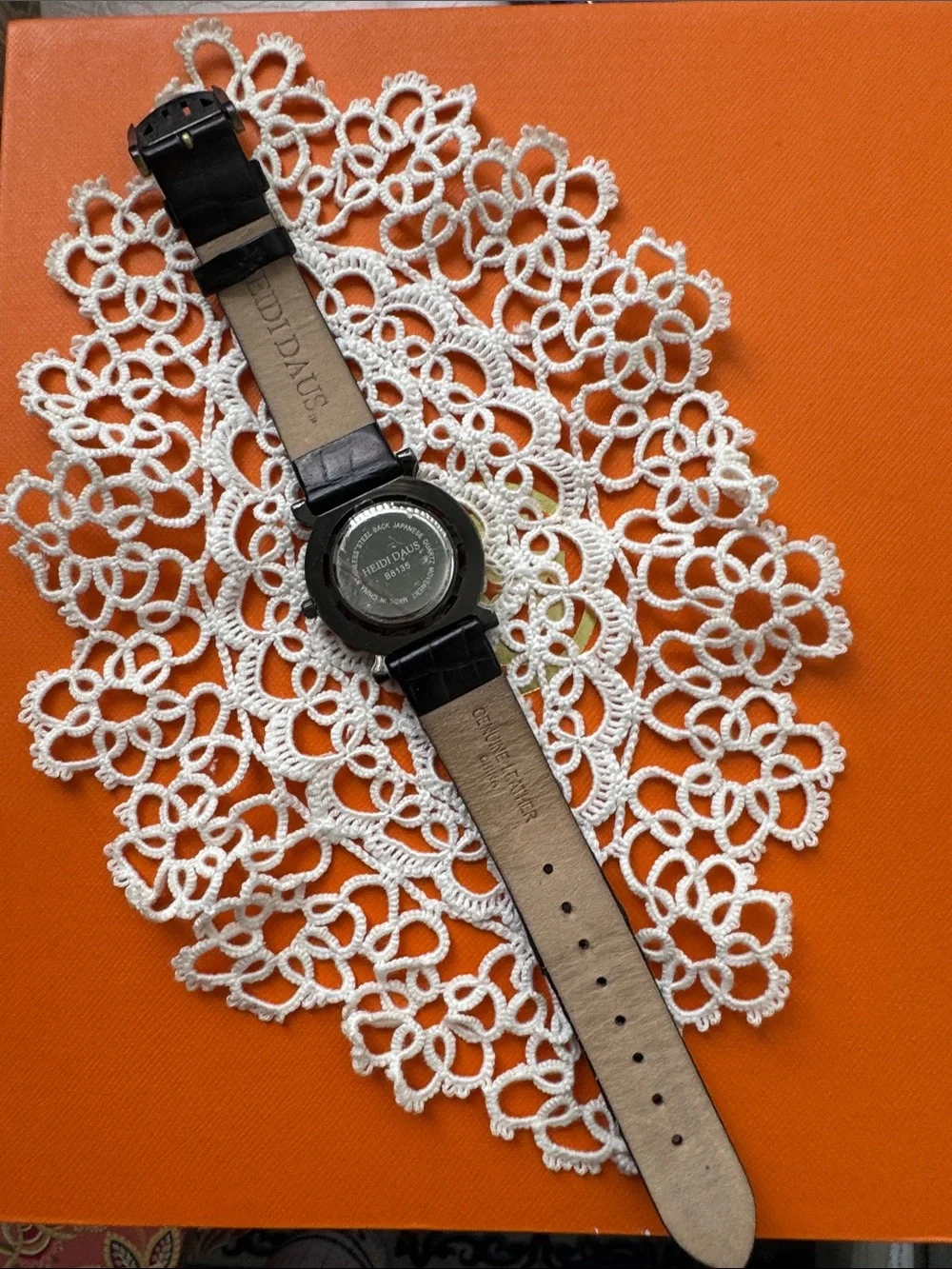 Heidi Daus Black and Gold Crystal-Embellished Watch
